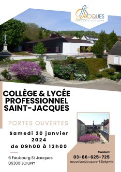 PORTES OUVERTES COLLEGE ET LYCEE - Ensemble scolaire Saint-Jacques